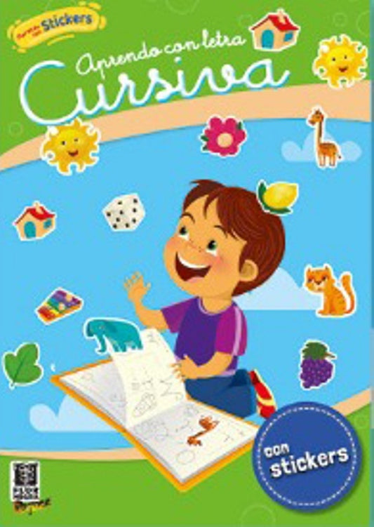 APRENDO CON LETRA CURSIVA CON STICKERS | APRENDO