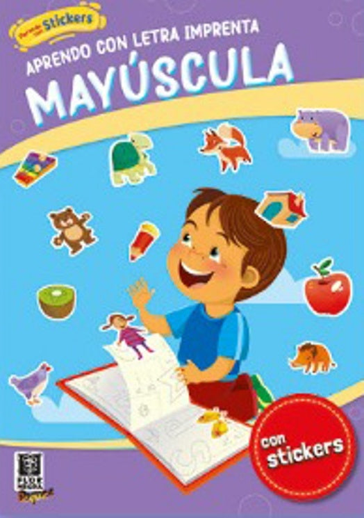 APRENDO CON LETRA IMPRENTA MAYUSCULA CON STICKERS | APRENDO